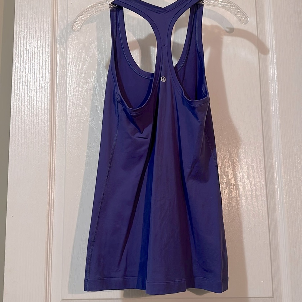 Lululemon cool raceback tank top stony grape color size 8